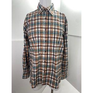 Luchiano Visconti Men Shirt Tab Roll Up Long Sleeve Button Up Large L